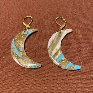 Handmade crescent moon earrings